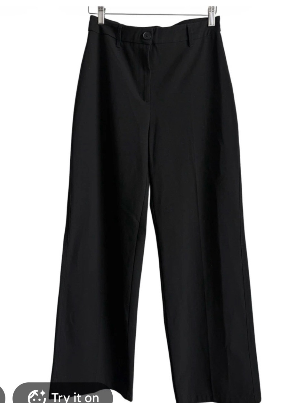 Bershka Black High-Rise Wide-Leg Pants